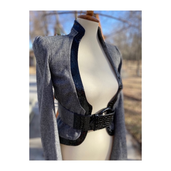 bebe Jackets & Blazers - SOLD Bebe Jacket Bomber Blazer Short Bodice Cutout